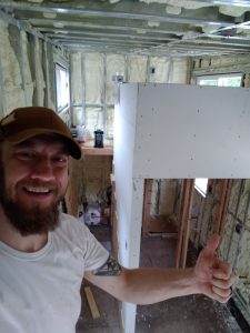 Spray foam insulation in a tiny house