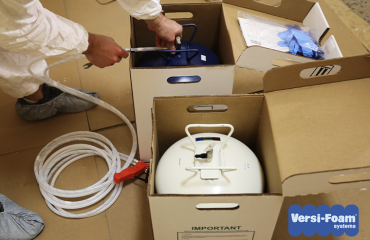 Packing up boxes of Versi-Foam product for distributors