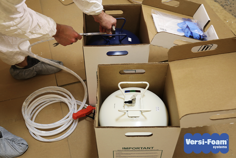 Packing up boxes of Versi-Foam product for distributors